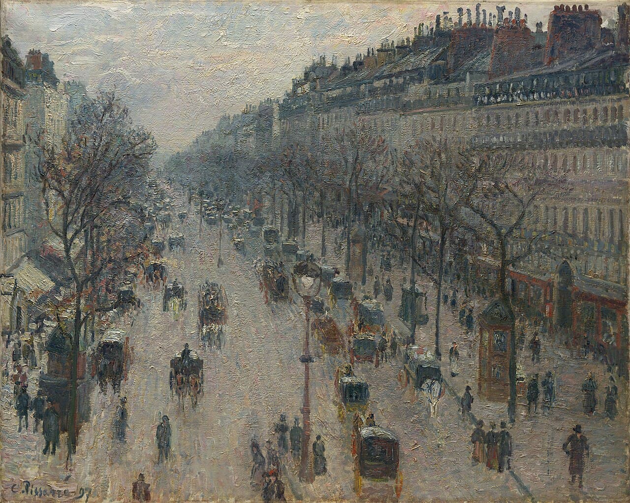 The Boulevard Montmartre on a Winter Morning (1897)