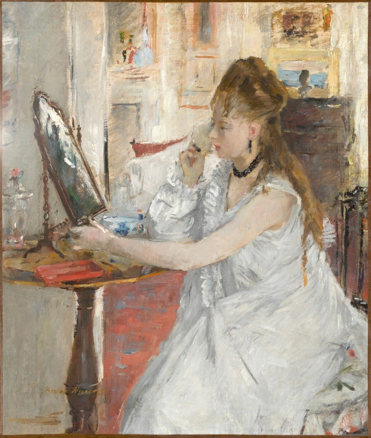 Young Woman Powdering Her Face (1877)
