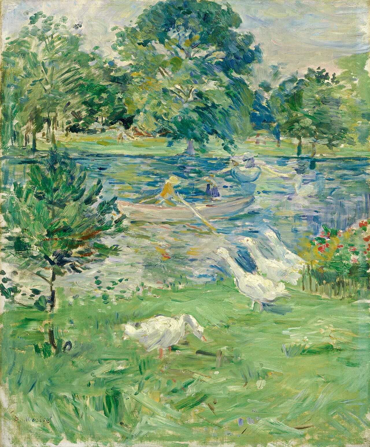 Girl in a Boat with Geese (1889)
