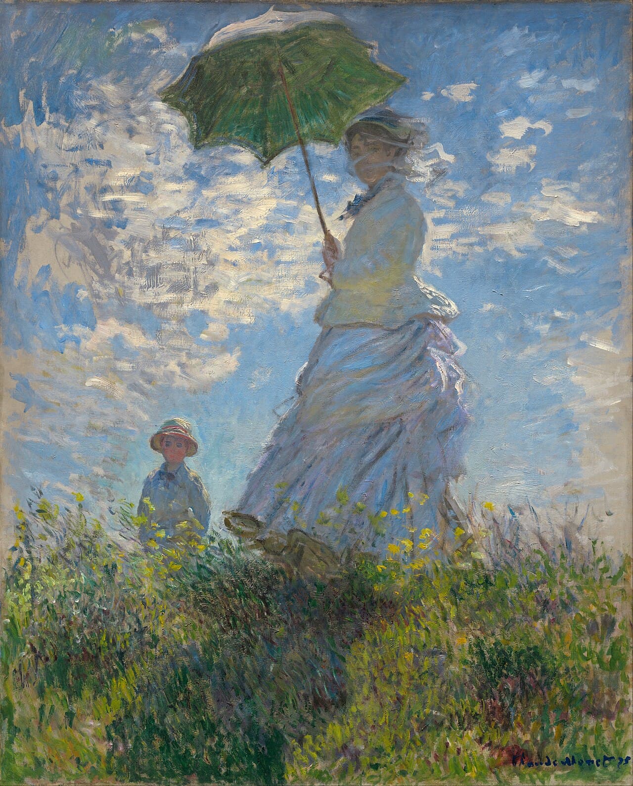 Woman with a Parasol – Madame Monet and Her Son by Claude Monet (1875)