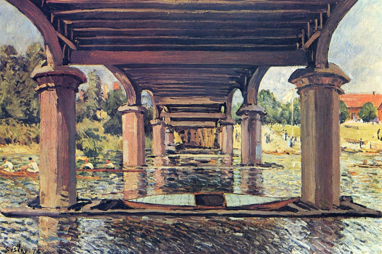 Under the Bridge of Hampton Court by Alfred Sisley (1874)
