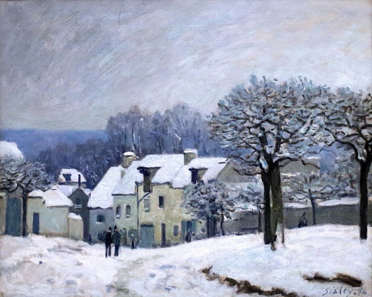 Place du Chenil at Marly, Snow Effect (1874)