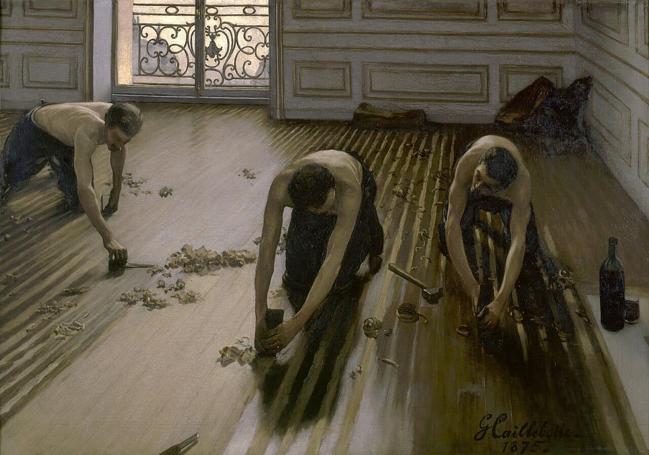 Les raboteurs de parquet by Gustave Caillebotte (1875)