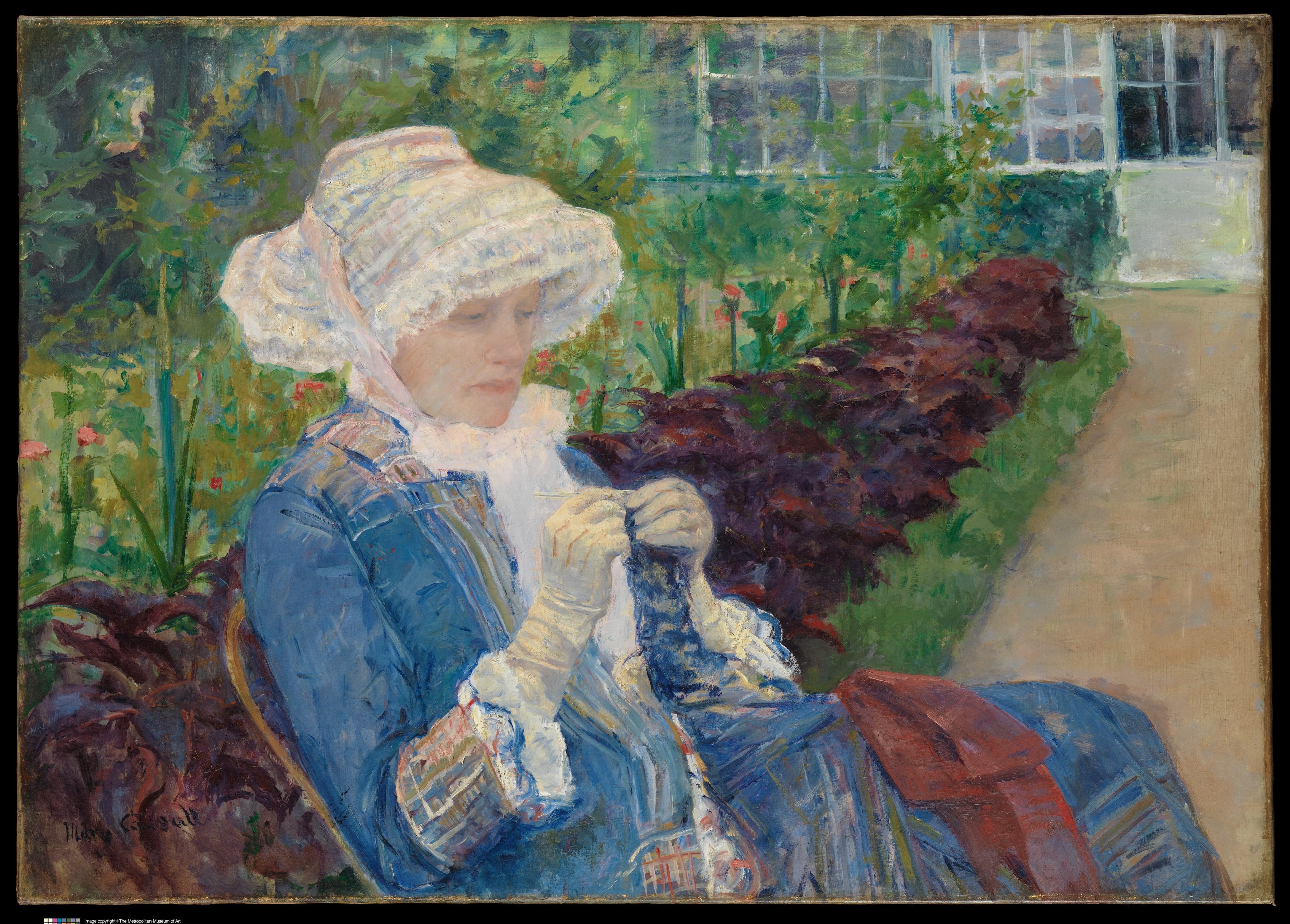Lydia Crocheting in the Garden at Marly by Mary Cassatt (1880)