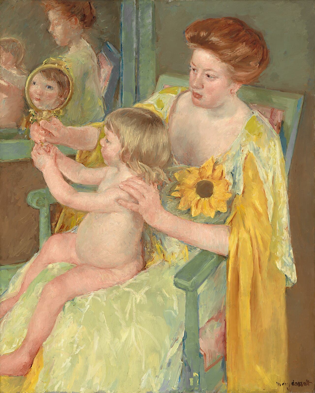 Woman with a Sunflower by Mary Cassatt (1905)