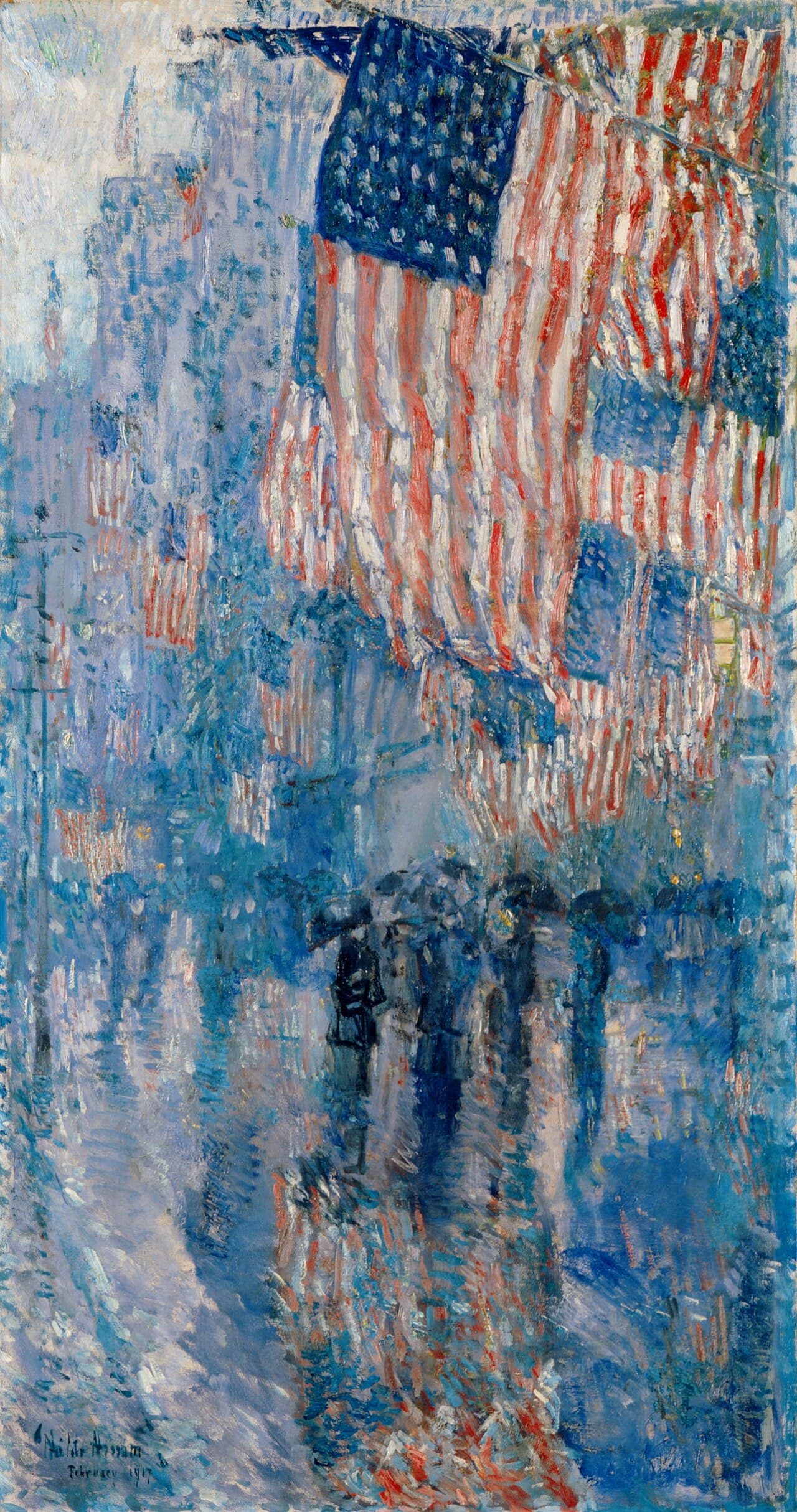 The Avenue in the Rain by Childe Hassam (1917)