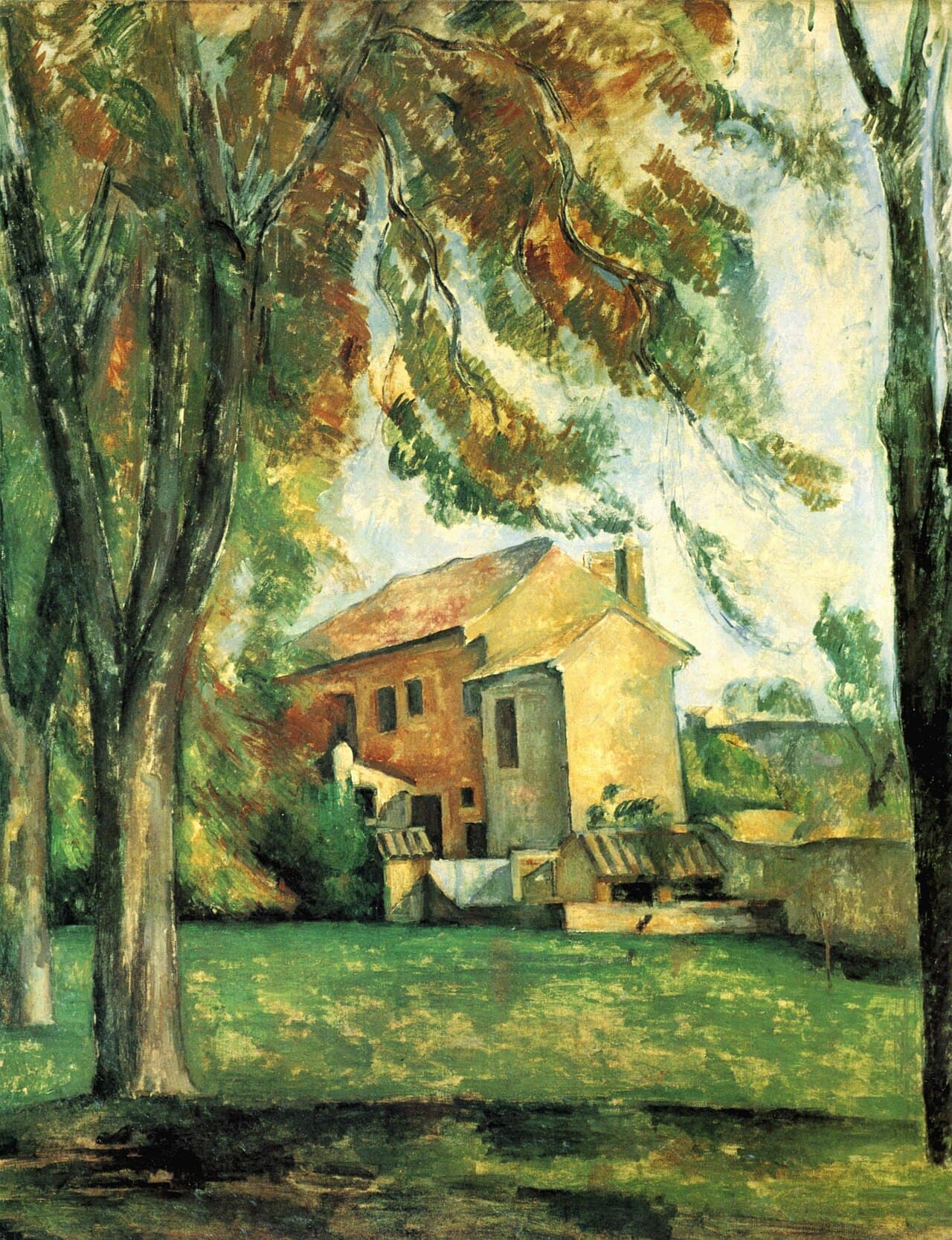 Farmhouse and Chestnut Trees at Jas de Bouffan (1885)