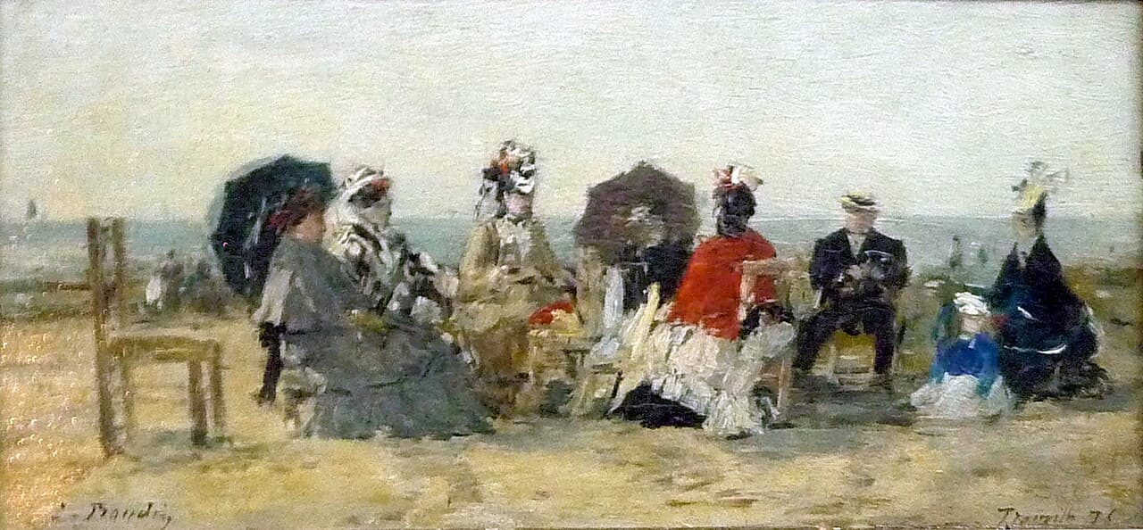 Conversation on the Beach at Trouville (1873)