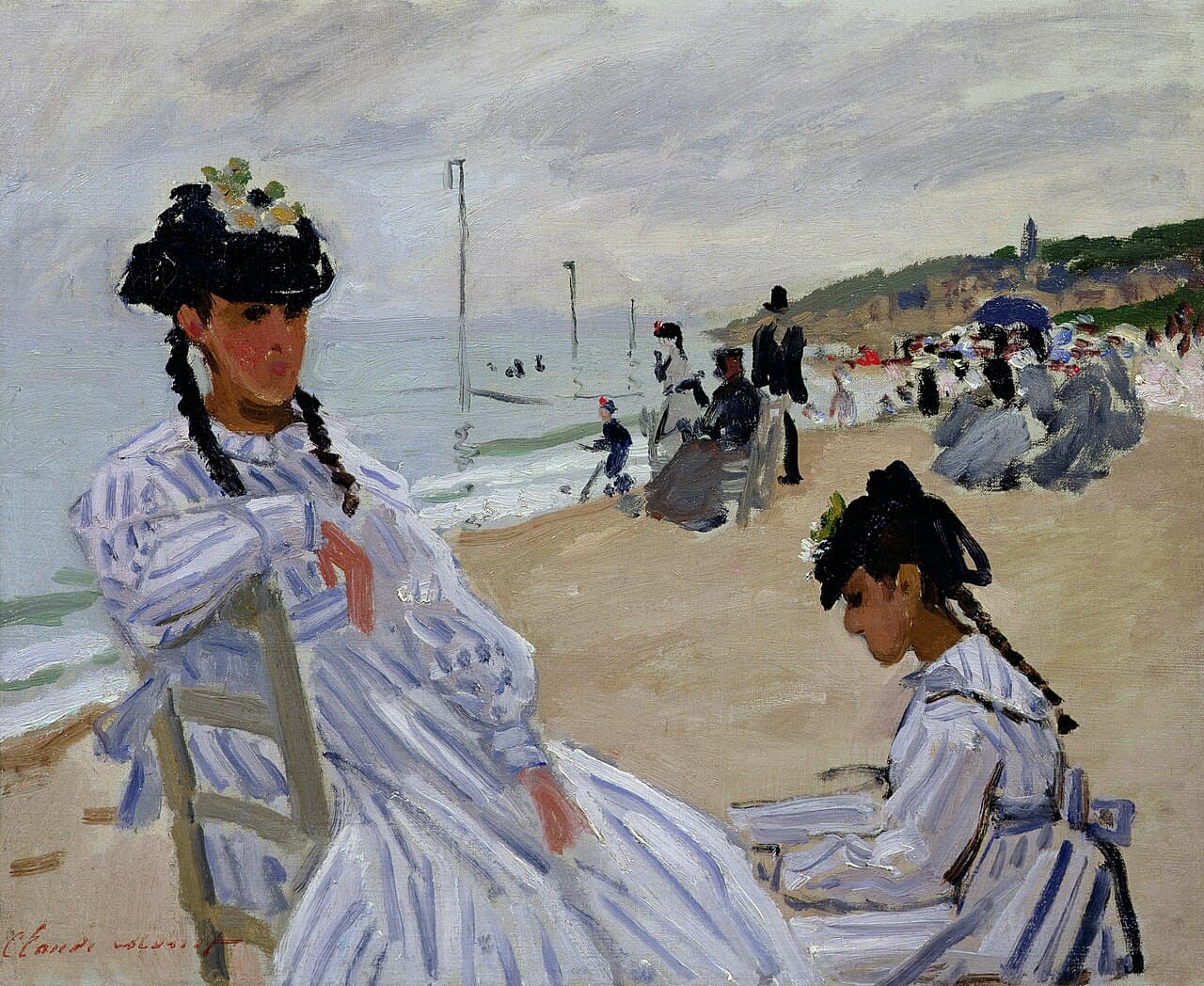 On the Beach at Trouville (1870)