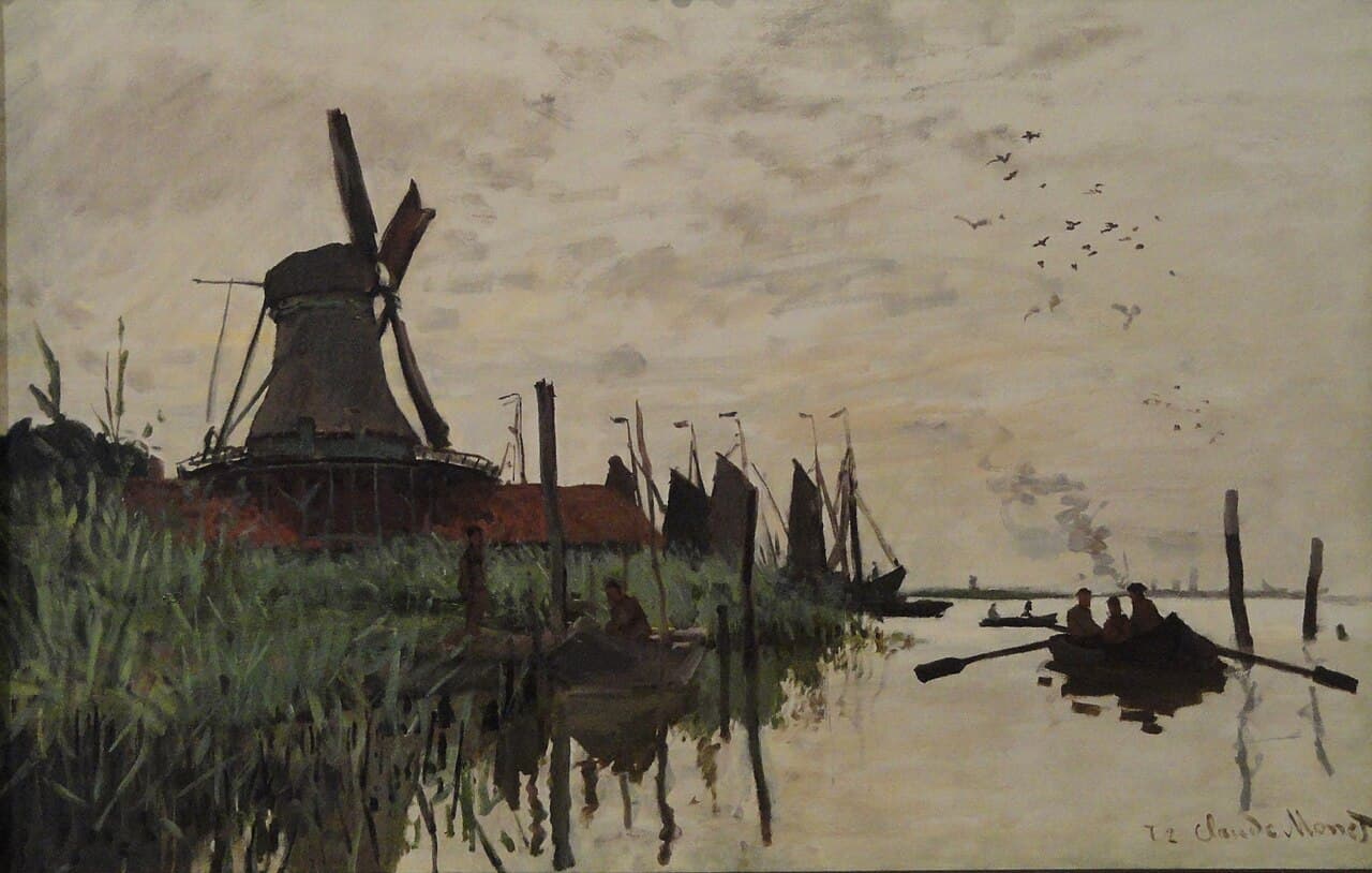 Windmill and Boats near Zaandam (1871)