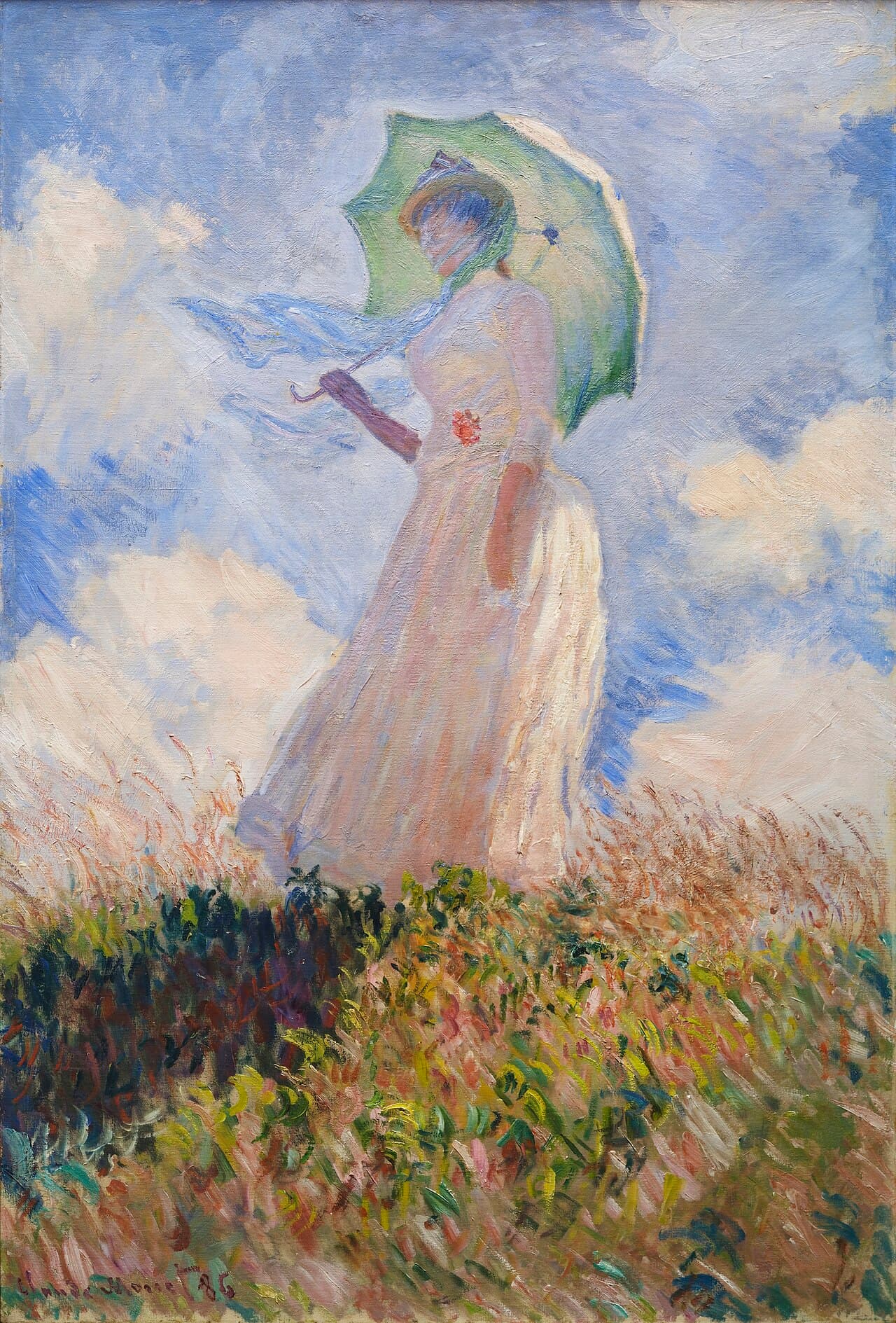 Woman with a Parasol, facing left (1886)