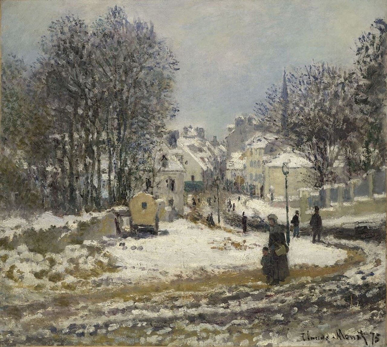 The Entrance to the Grande Rue at Argenteuil in Winter (1875)