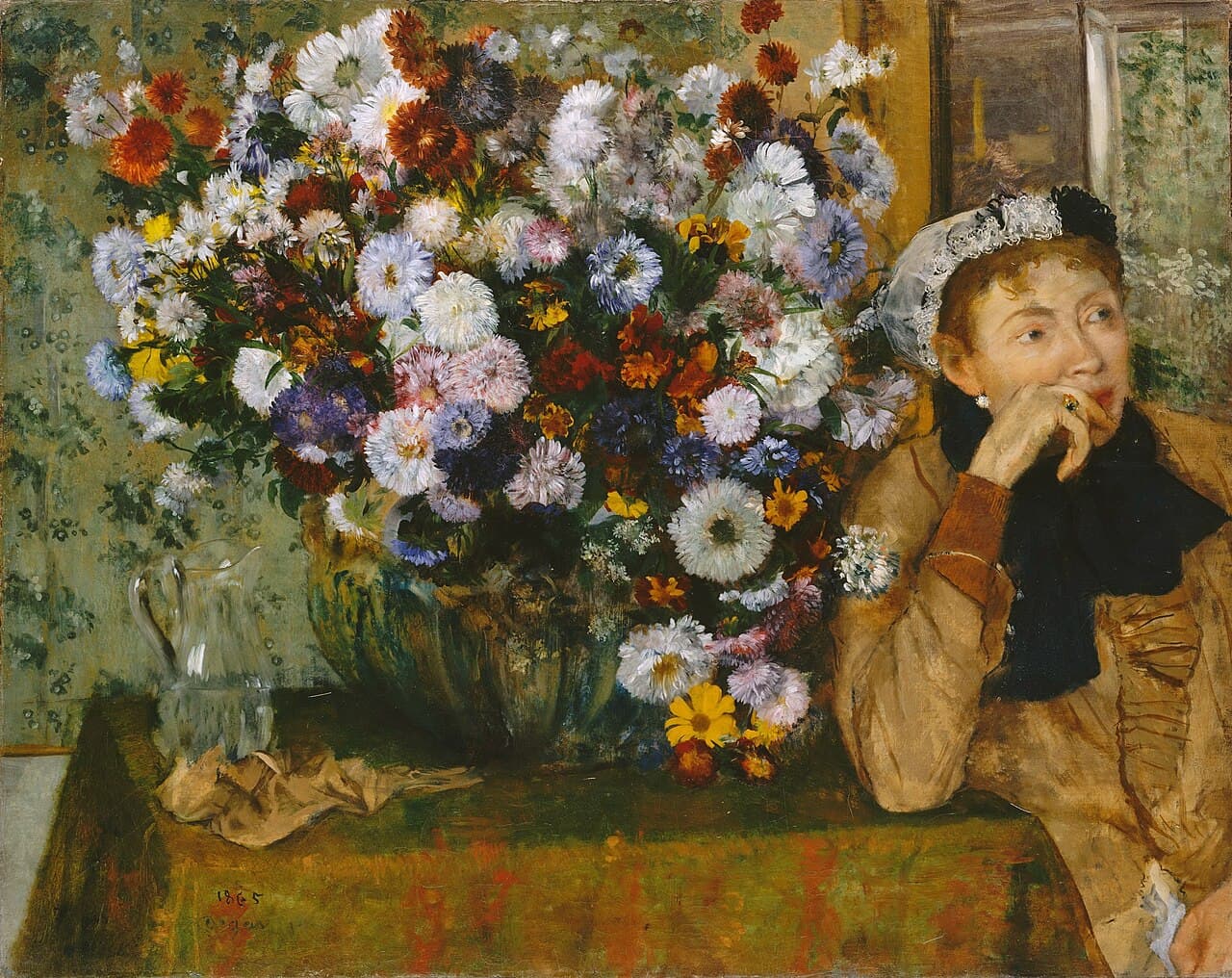 Woman with Chrysanthemums (1865)