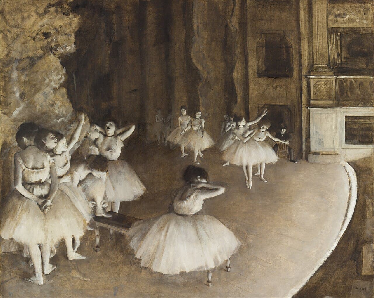 Edgar Degas - Rehearsal on Stage (1874)
