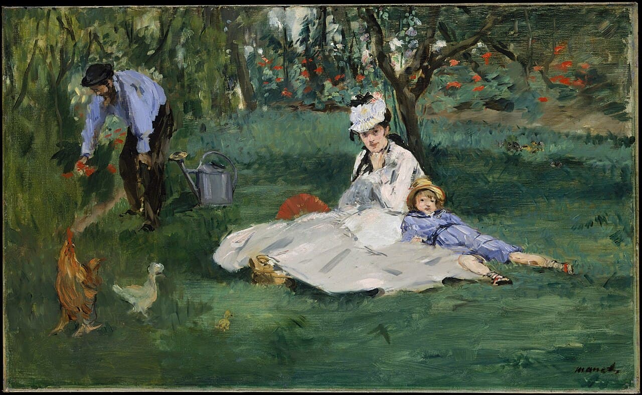 The Monet Family in Their Garden at Argenteuil (1874)