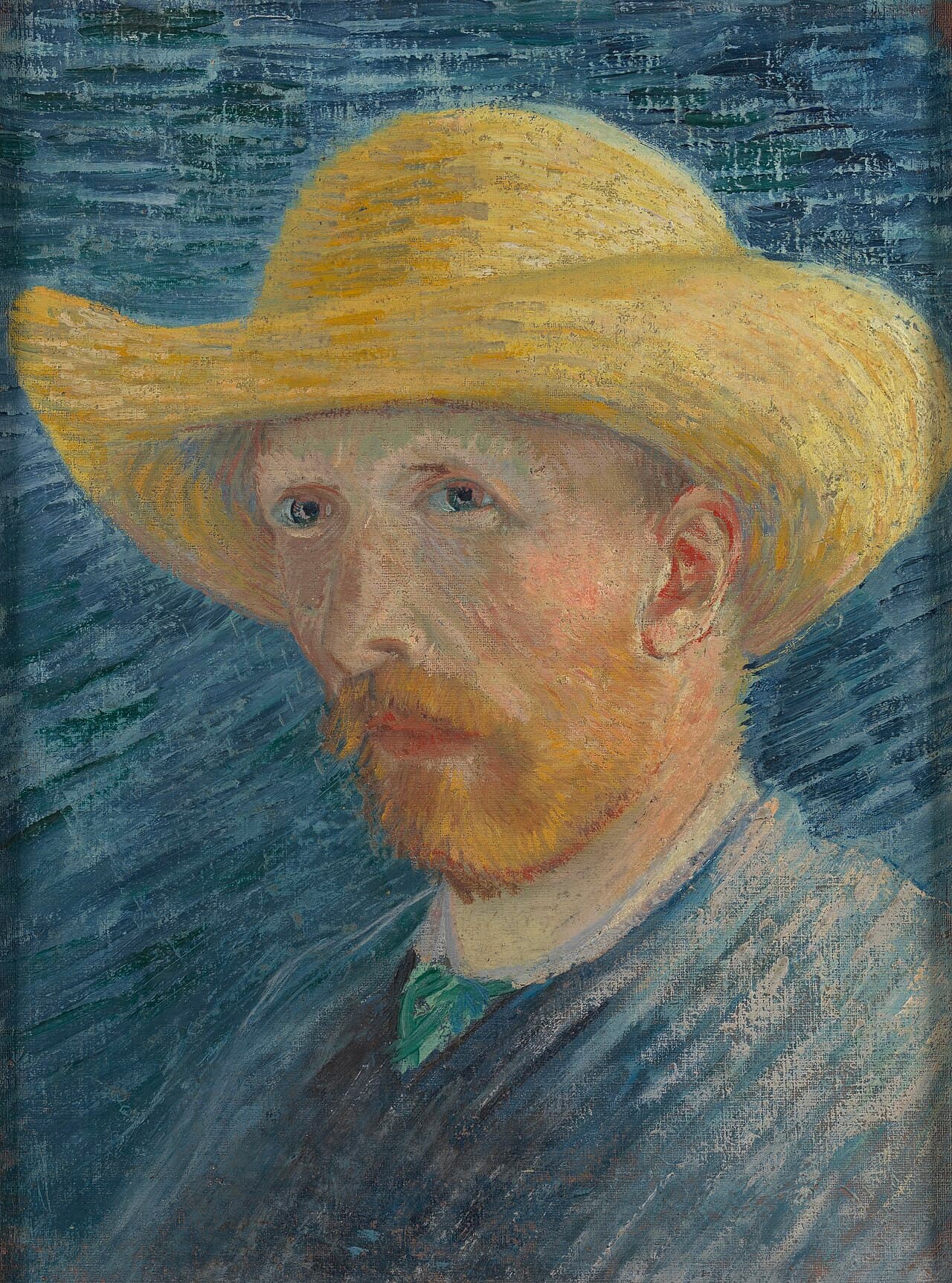 Self-Portrait with Straw Hat by Vincent van Gogh (1887)