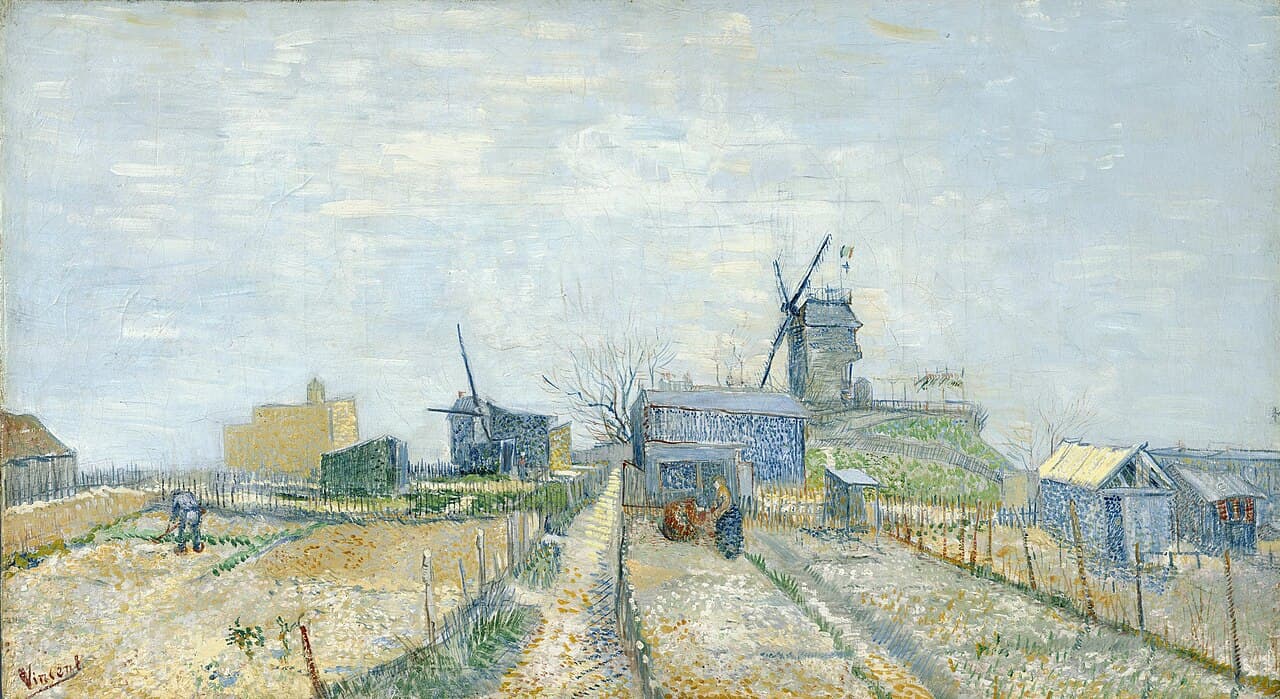 Montmartre: mills and vegetable gardens by Vincent van Gogh (1887)