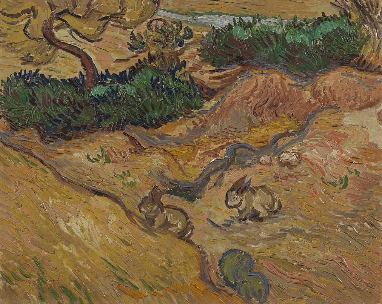 Landscape with Rabbits by Vincent van Gogh (1889)