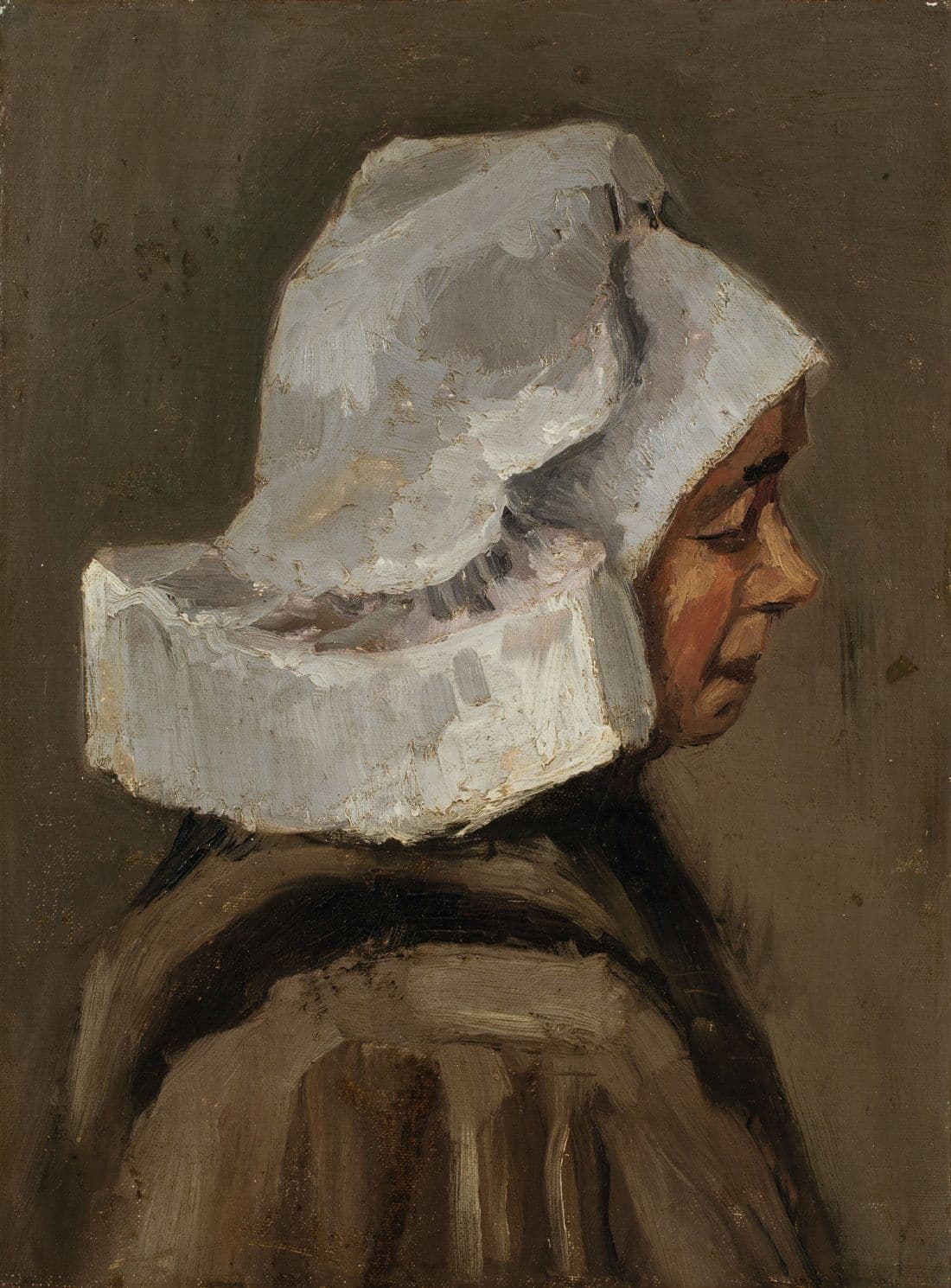 Head of a Peasant Woman with White Cap (1884)