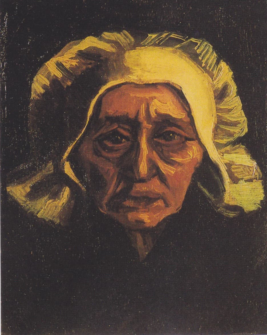 Head of an Old Peasant Woman with White Cap (1884)