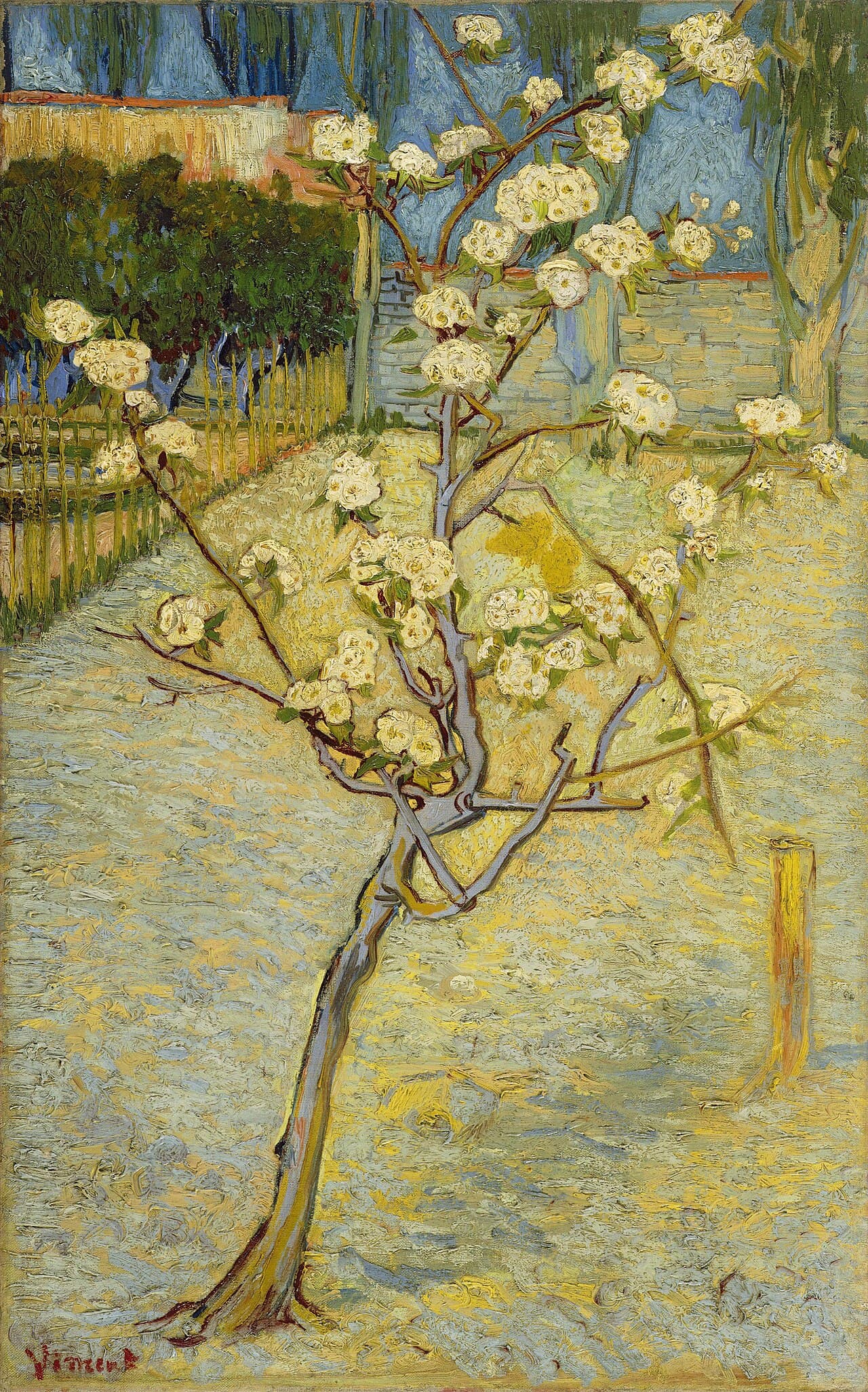 Small pear tree in blossom by Vincent van Gogh (1888)