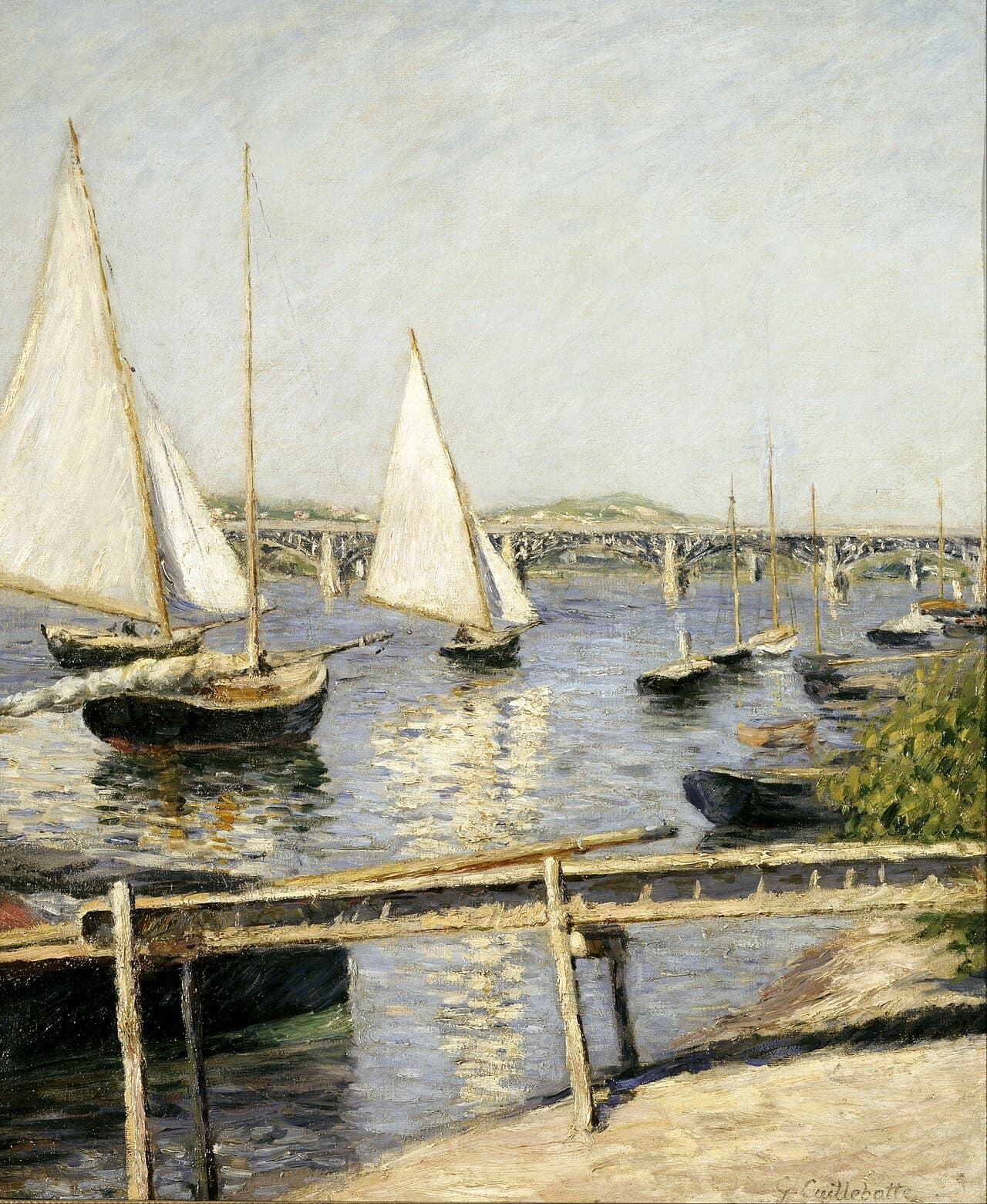 Sailing Boats at Argenteuil by Gustave Caillebotte (1888)