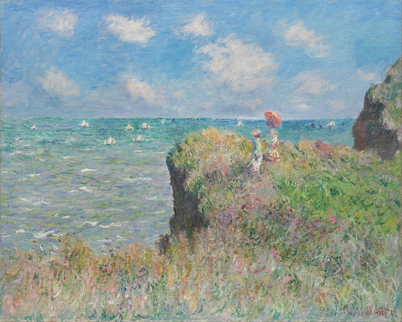 The Cliff Walk at Pourville (1882)