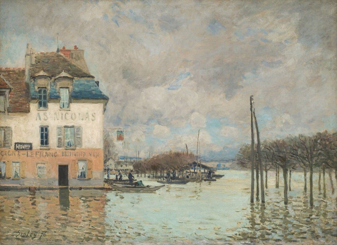 Flooding at Port-Marly by Alfred Sisley (1876)