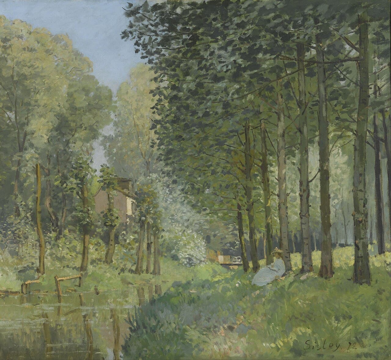 Rest by a Stream, Edge of a Wood by Alfred Sisley (1878)
