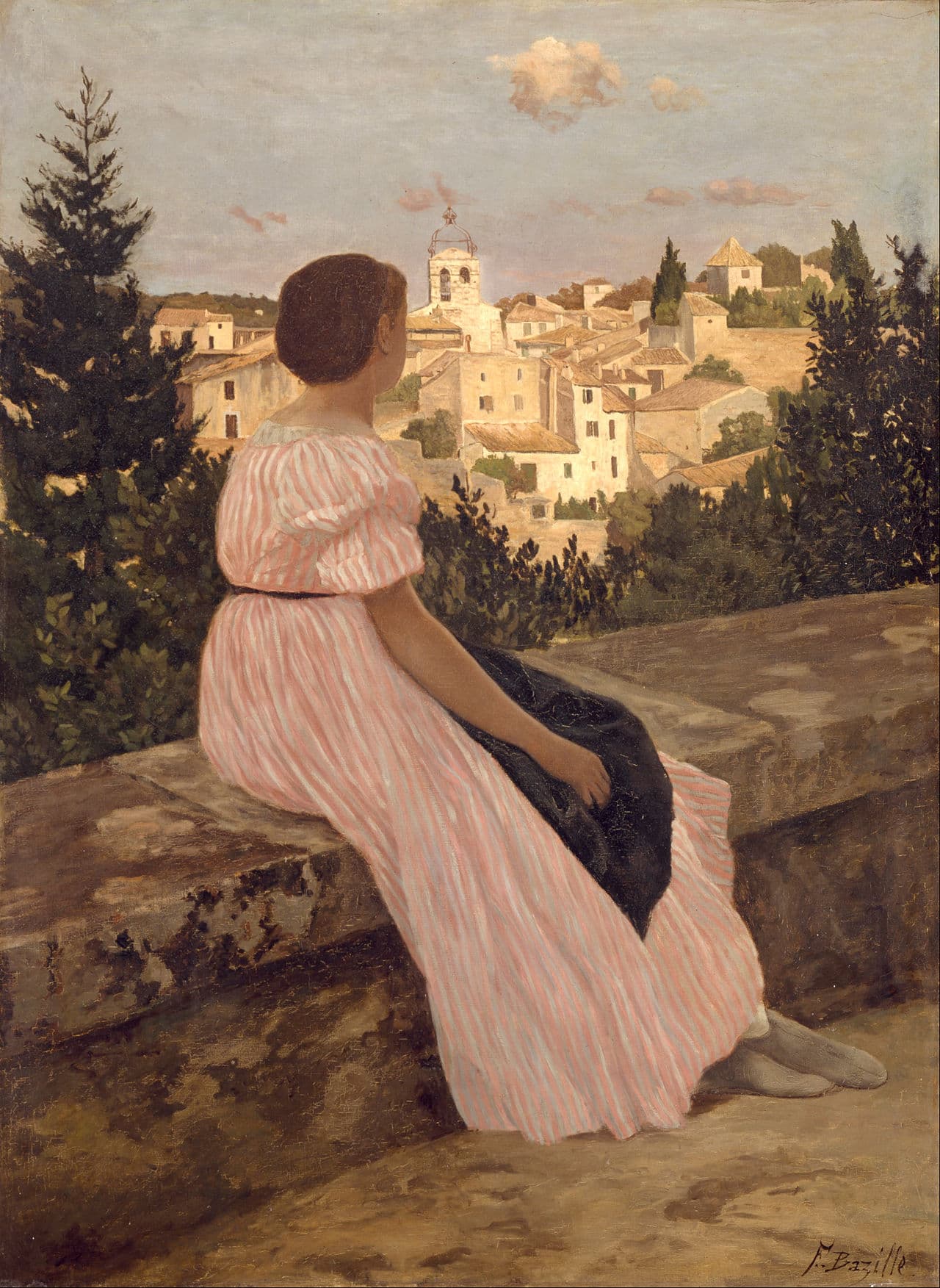 The Pink Dress by Frédéric Bazille (1864)