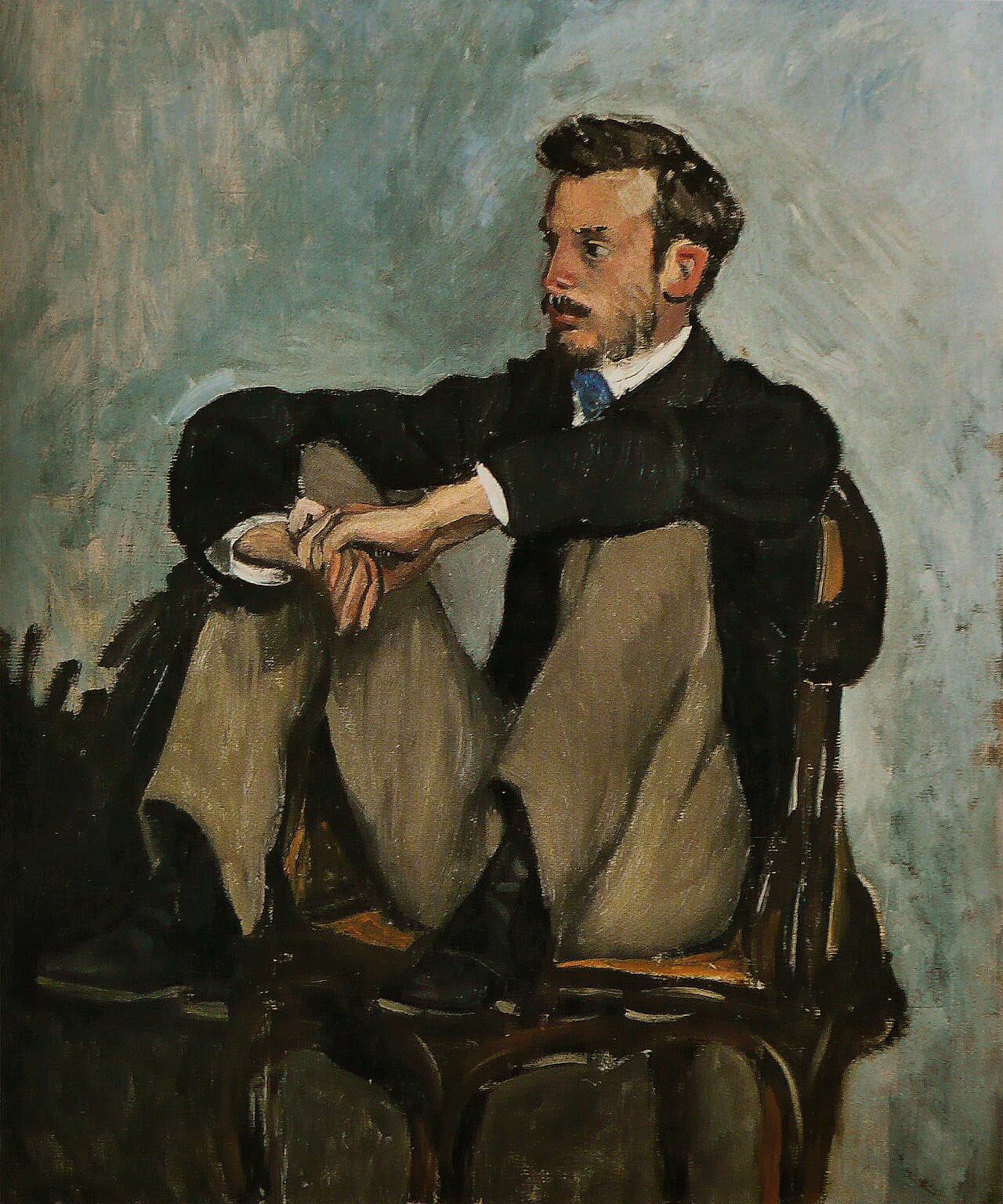 Auguste Renoir by Frédéric Bazille (1867)