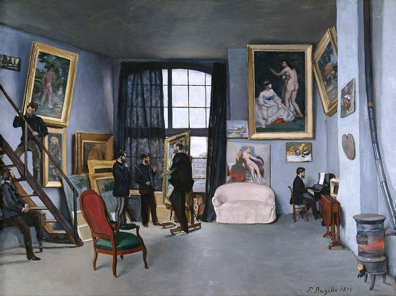 Bazille's Studio by Frédéric Bazille (1870)