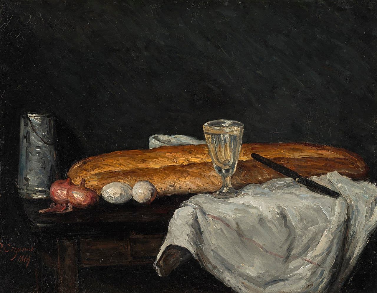 Still Life with Bread and Eggs (1865)