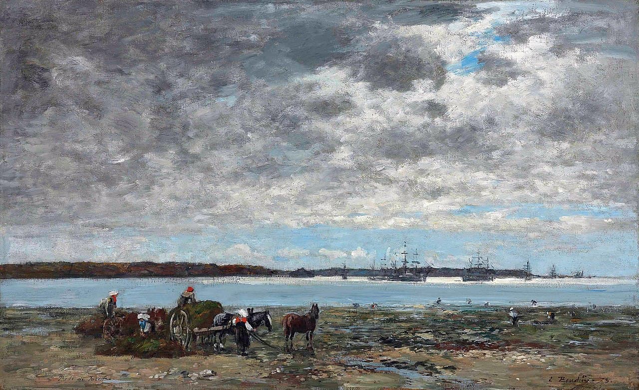 View of the Roadstead of Brest and the Seaweed Harvest (1873)