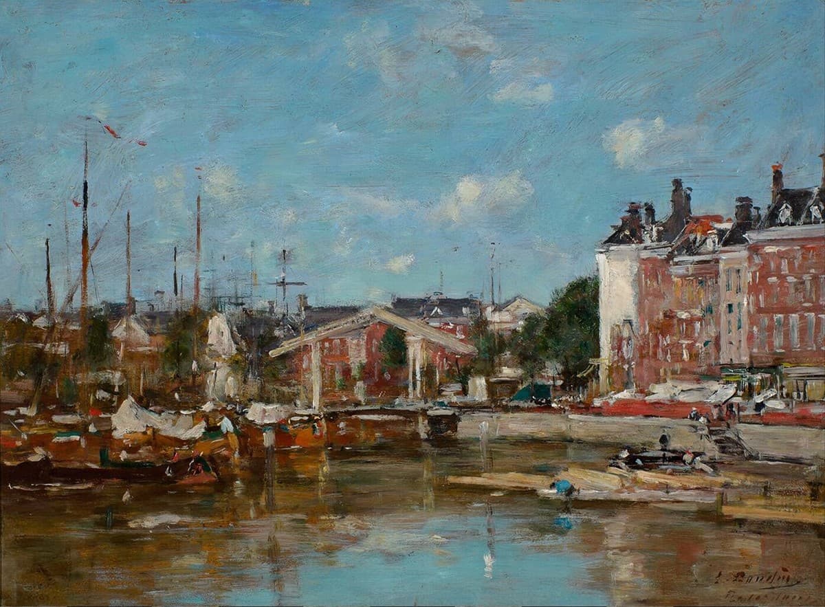 View at the Leuvehaven in Rotterdam (1870)