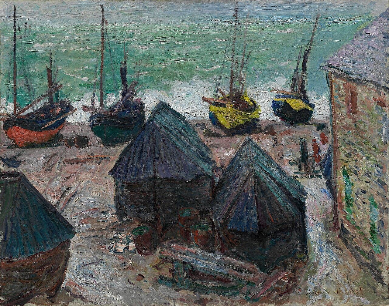 Boats on the Beach at Étretat (1885)