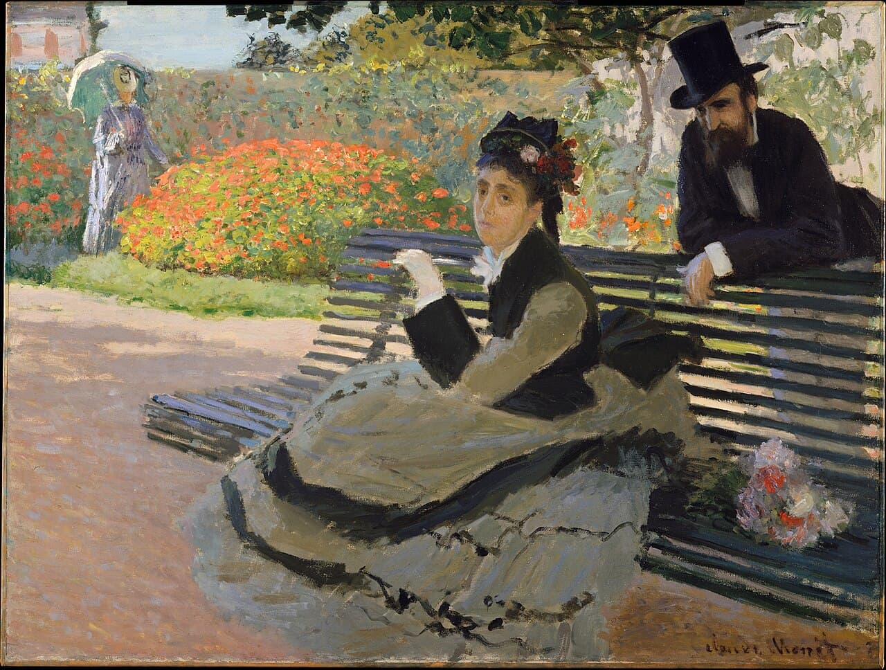 Camille Monet on a Garden Bench (1873)