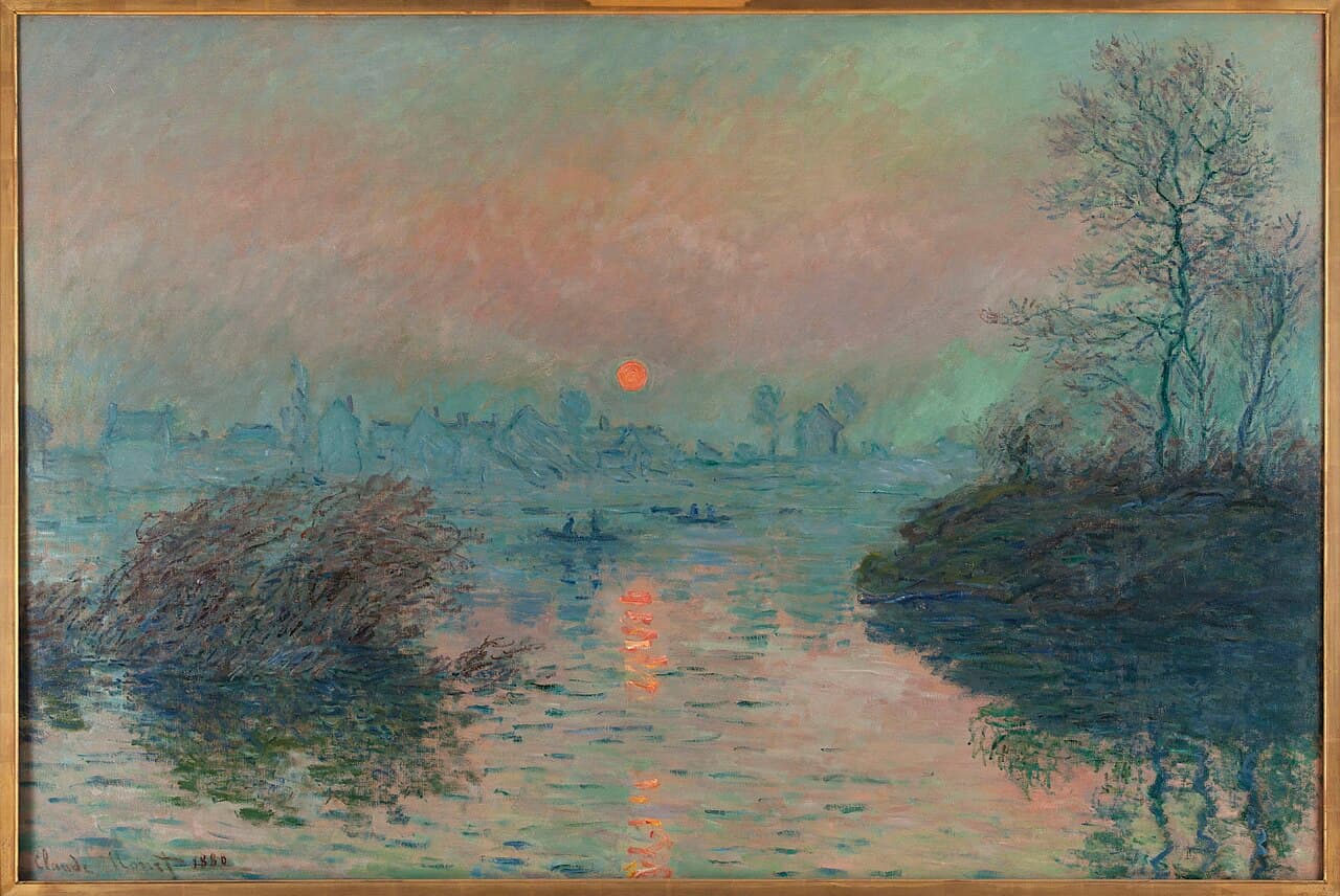 Sunset on the Seine at Lavacourt, in winter (1880)