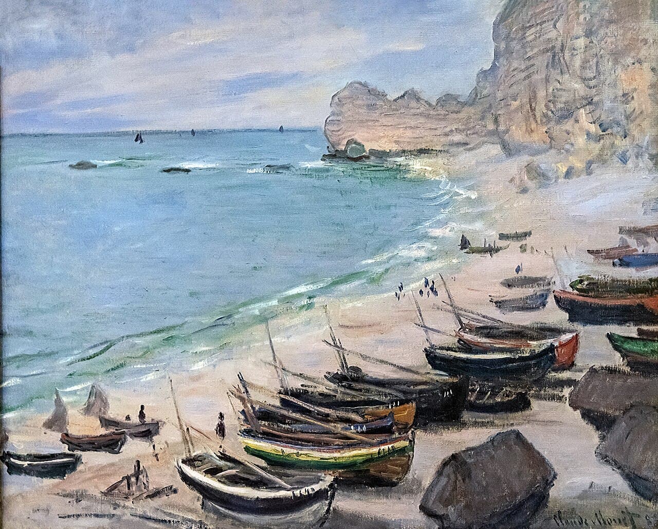 Boats on the beach at Etretat (1883)