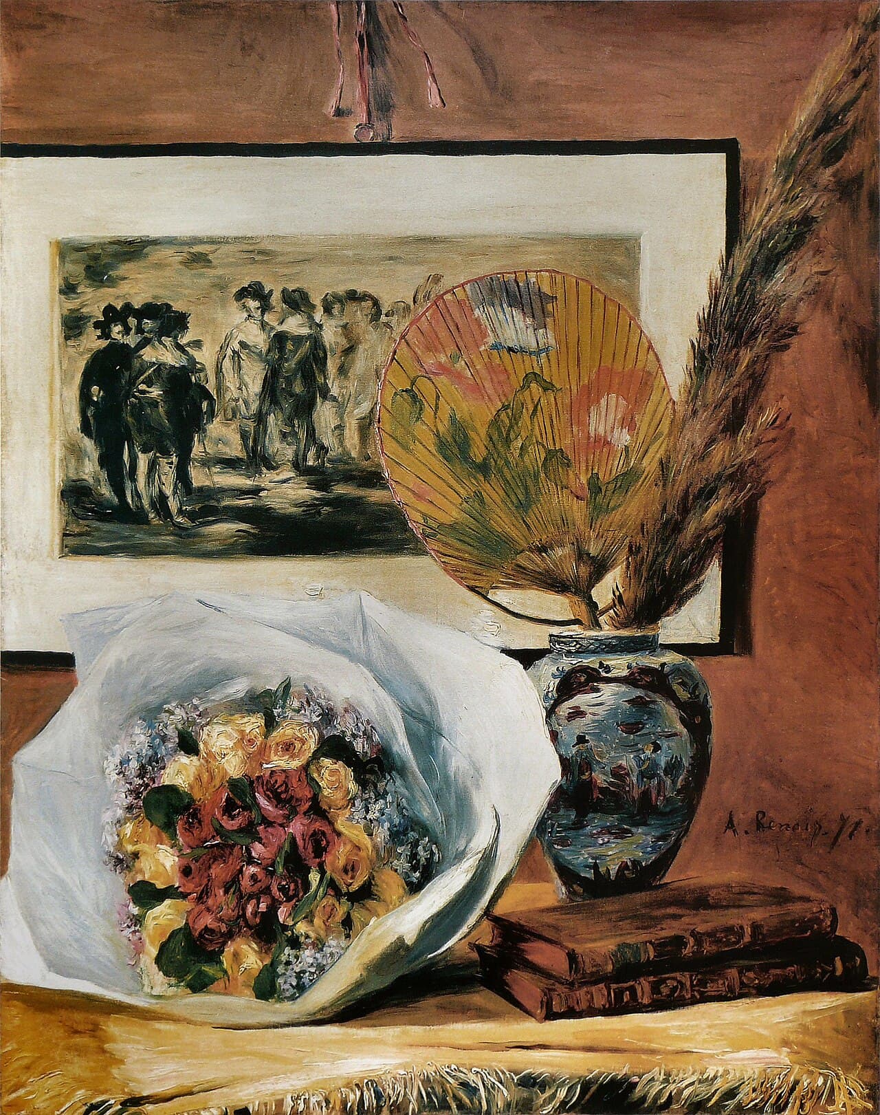 Still Life with Bouquet and Fan (1871)