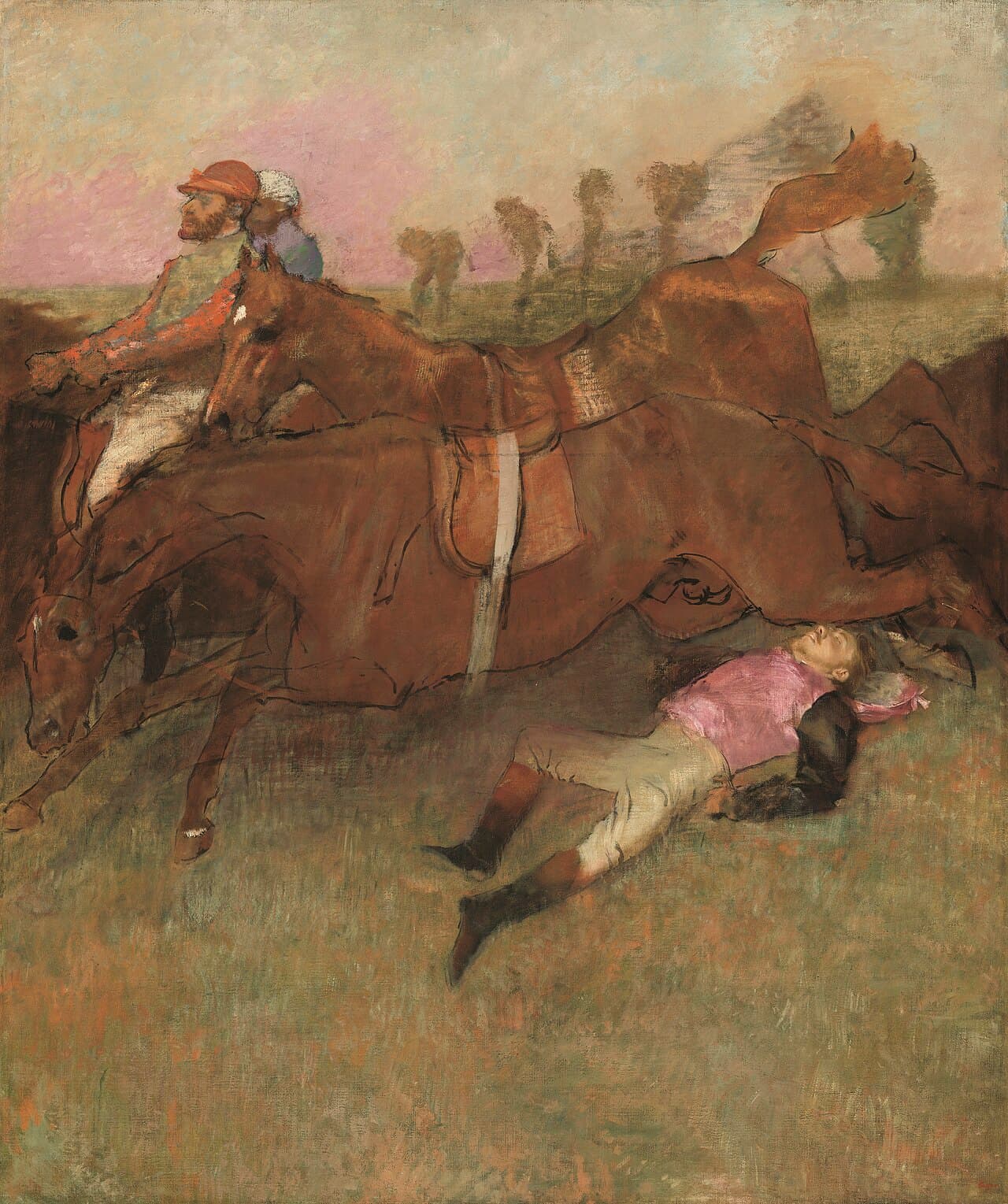 Scene from the Steeplechase: The Fallen Jockey (1866)