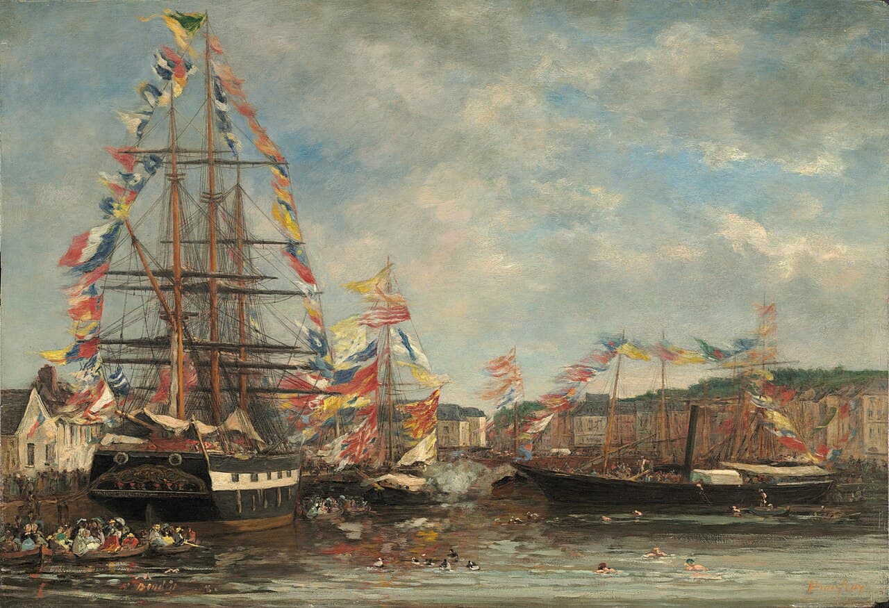 Festival in the Harbor of Honfleur (1858)