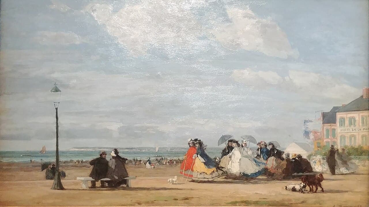 The Beach at Trouville, the Empress Eugénie (1863)