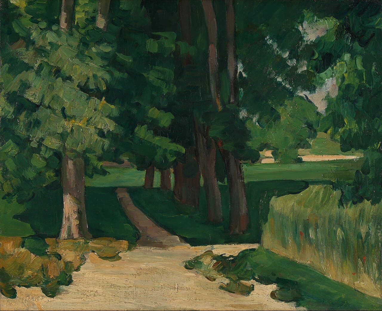 The Driveway at the Jas de Bouffan by Paul Cézanne (1869)