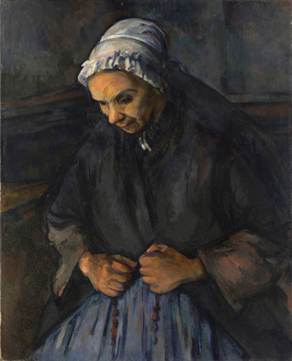 An Old Woman with a Rosary by Paul Cézanne (1896)
