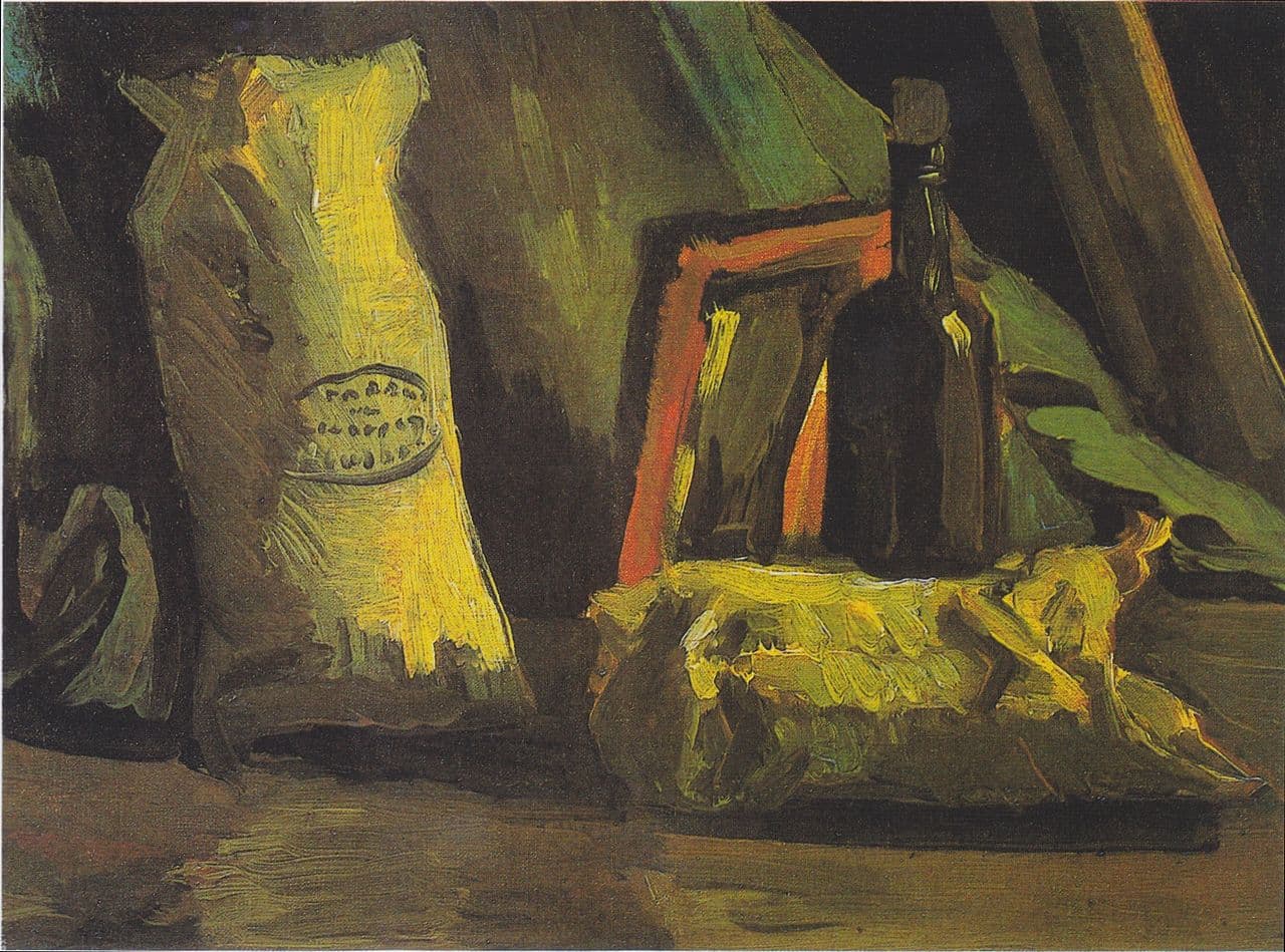 Still Life with Two Sacks and a Bottle (1884)