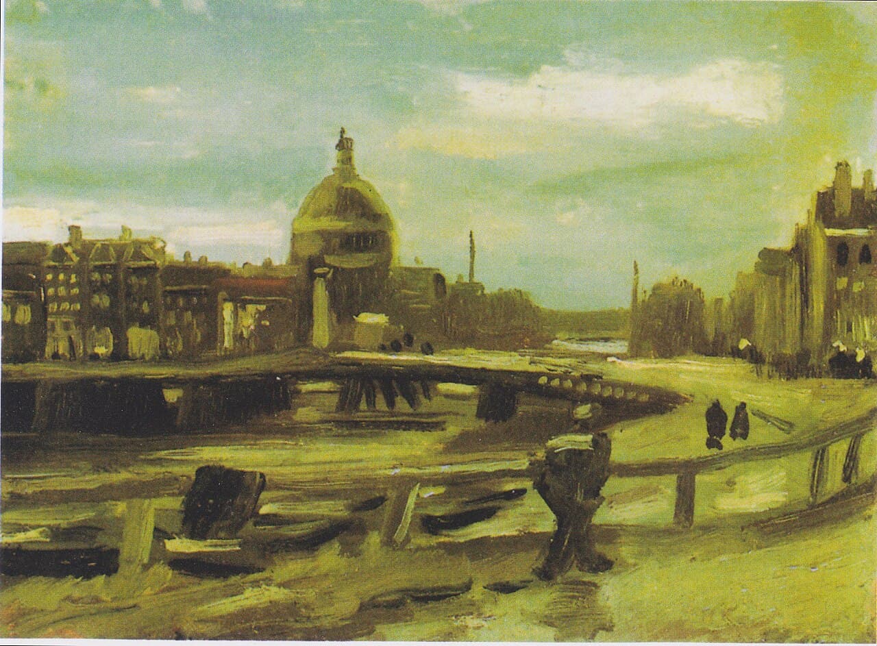 View of Amsterdam from Central Station (1885)