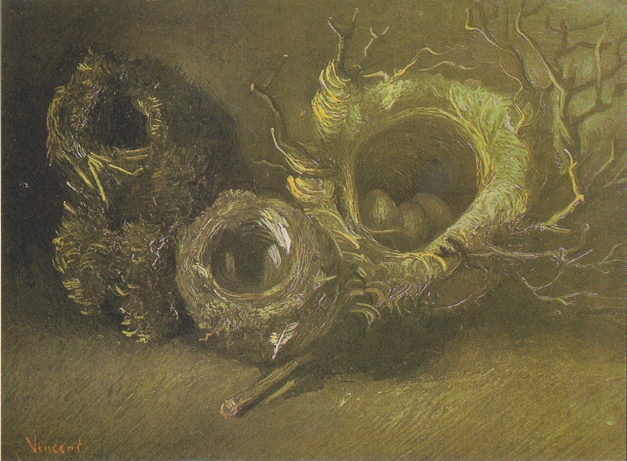 Still Life with Three Birds' Nests by Vincent van Gogh (1885)