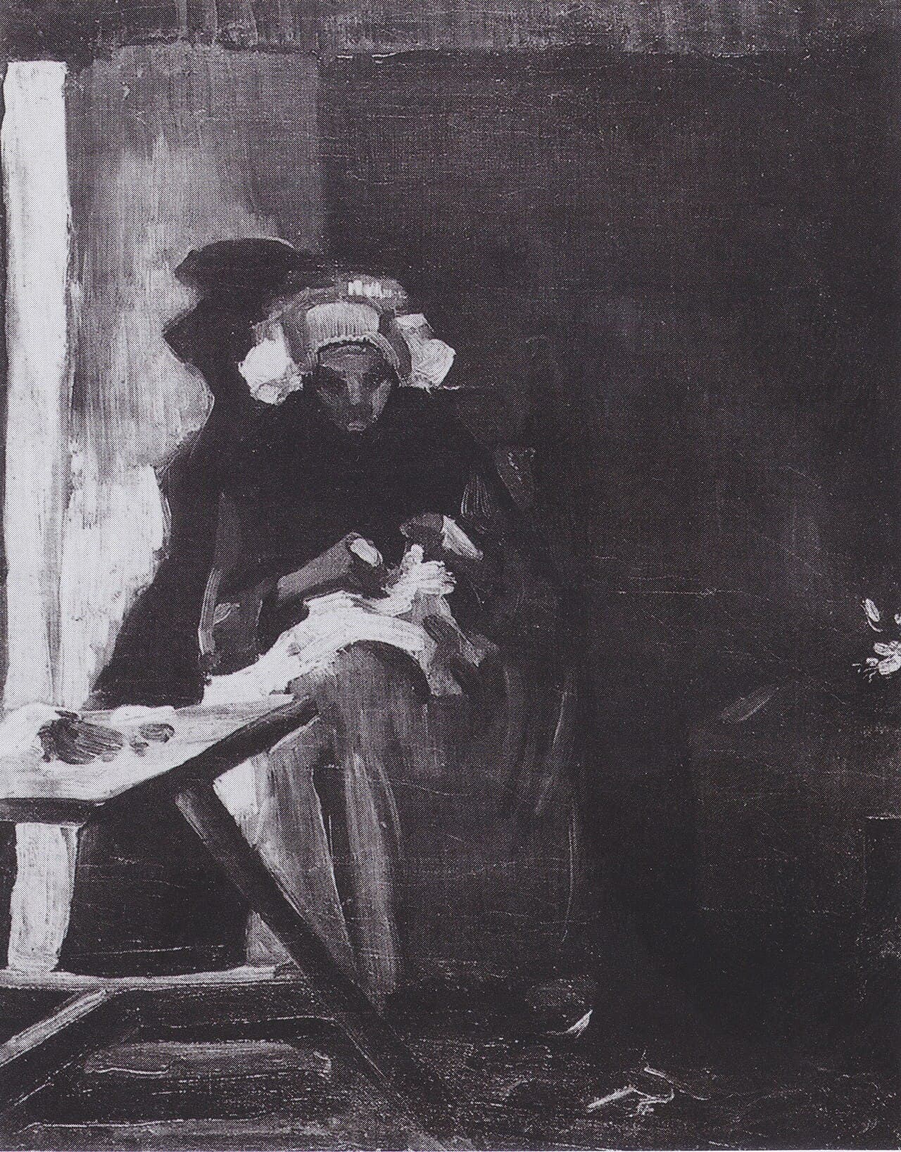 Peasant Woman Sewing (1885)