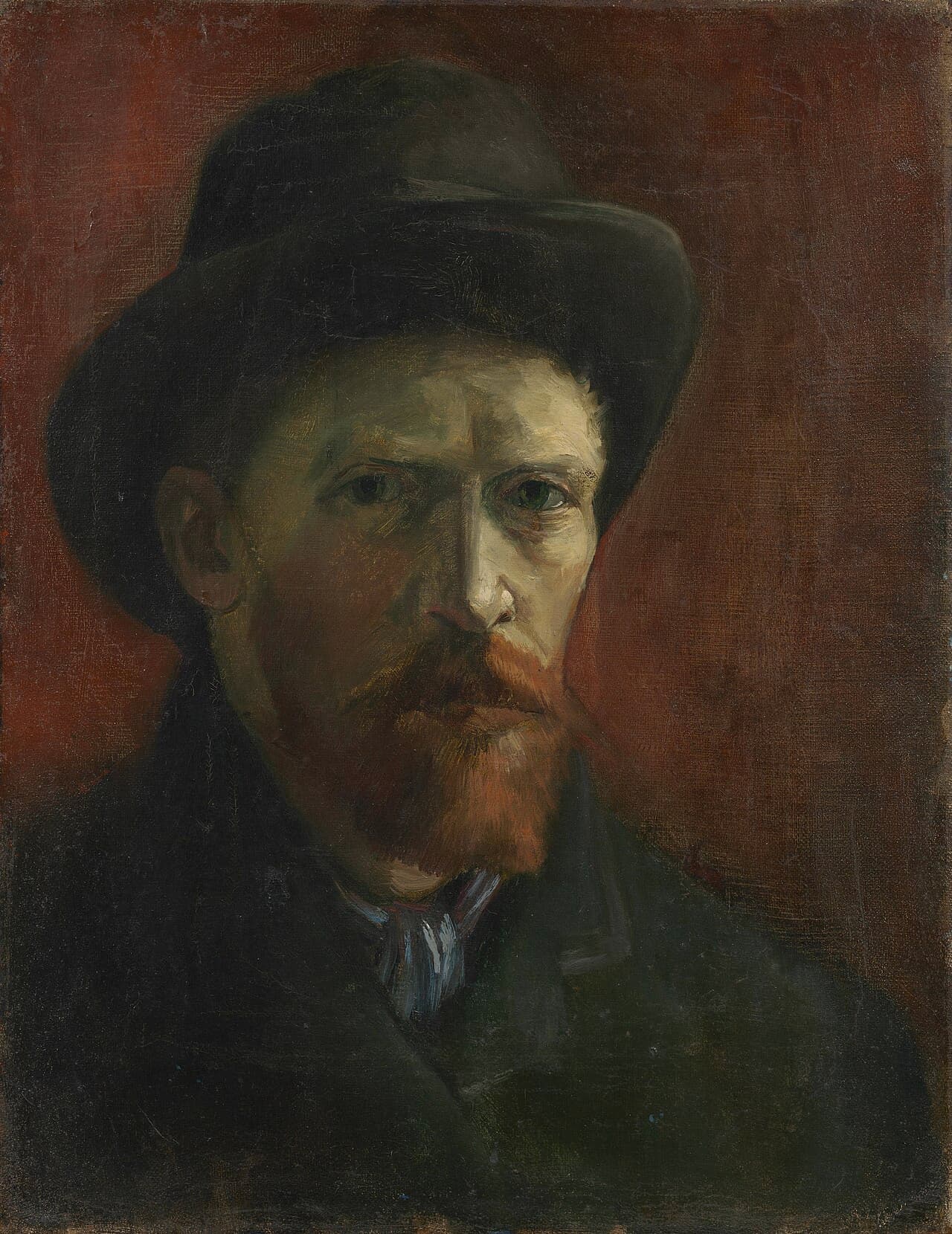 Self-Portrait with Felt Hat by Vincent van Gogh (1886)